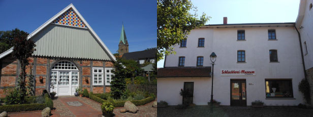 Das Ackerbürgerhaus und das Schlachtereimuseum in Vörden (v.l.n.r.)